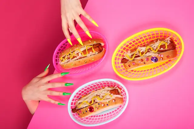 The only bad thing about Carrot Dog is this confusing art that is out there marketing Carrot Dog—why would you bedazzle anything, let alone something that is meant to resemble the classic hot dog?